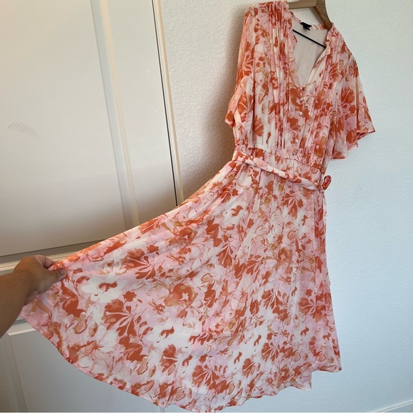 Torrid Midi Chiffon Ruffle Neck Pintuck Dress- size 2 - Picture 8 of 14